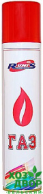 Газ для зажигалок RUNIS 210мл метал. балон с насадками (белый) 1-041 /36