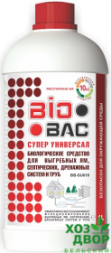 BioBac биологическое средство для выгребных ям, септ. и дрен. систем и труб 1л Супер BB-SU-010 / 12